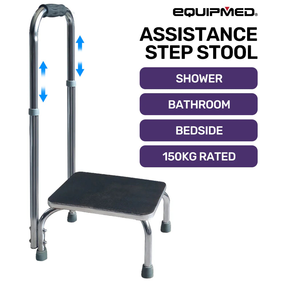 One Step Stool With Handrail 150kg Capacity