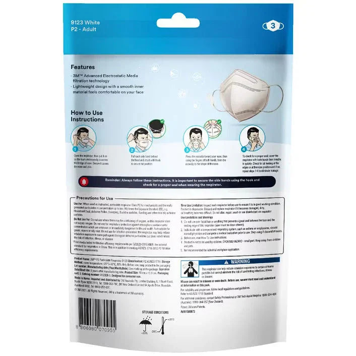 3M Particulate Face Mask 9123 - 5 Pack