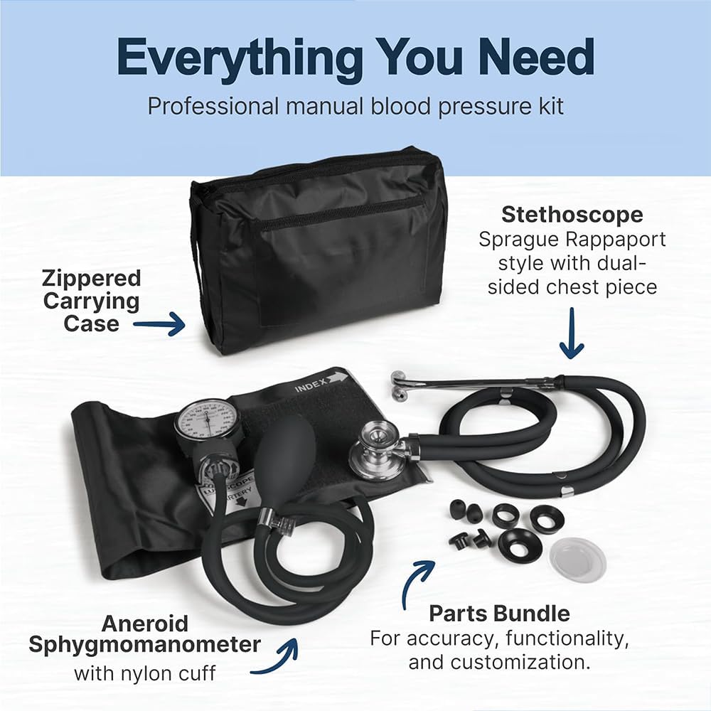 Manual Blood Pressure Monitor & Sprague Rappaport Stethoscope Kit
