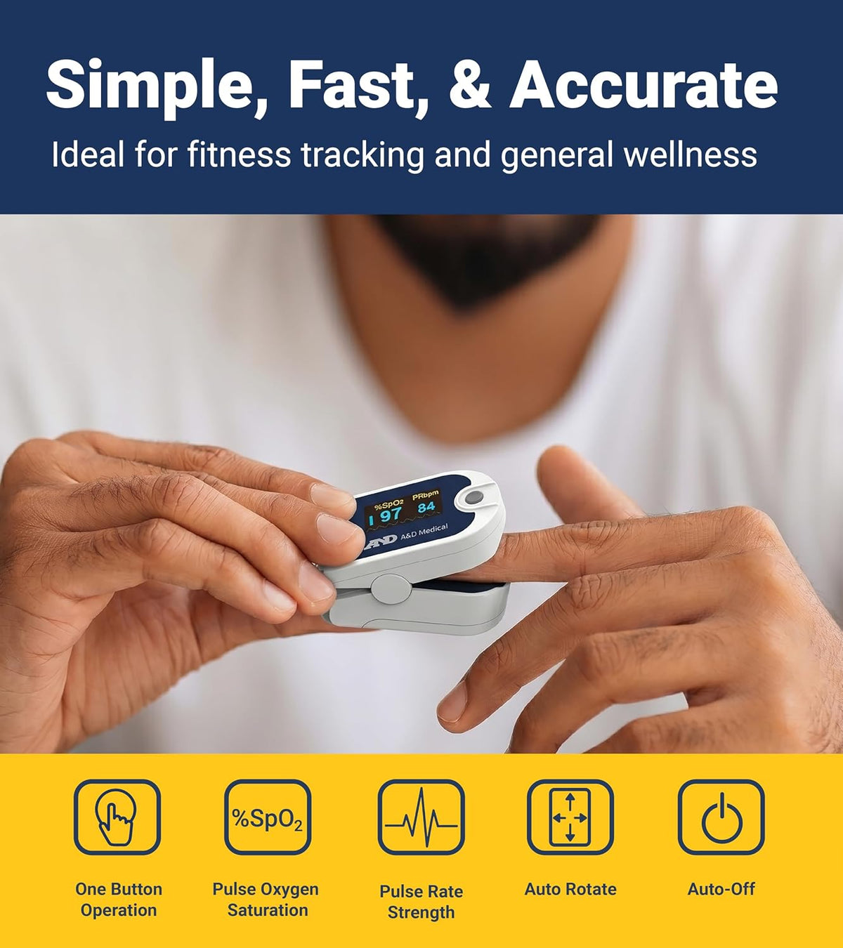 A&D Medical UP-200 Fingertip Pulse Oximeter