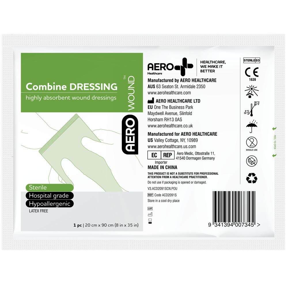 Combine Dressing 20cm x 91cm 5/Pk