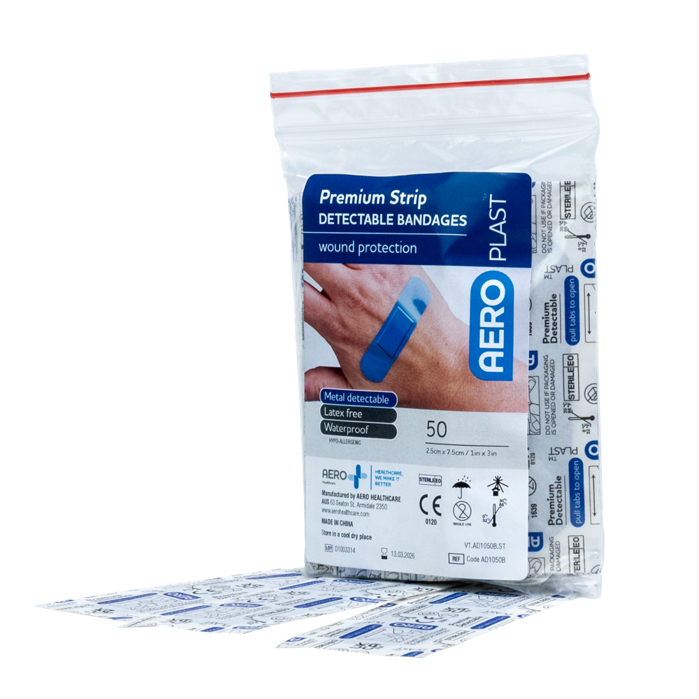 Premium X-Wide Detectable Strip 7.5 x 2.5cm Bag/50