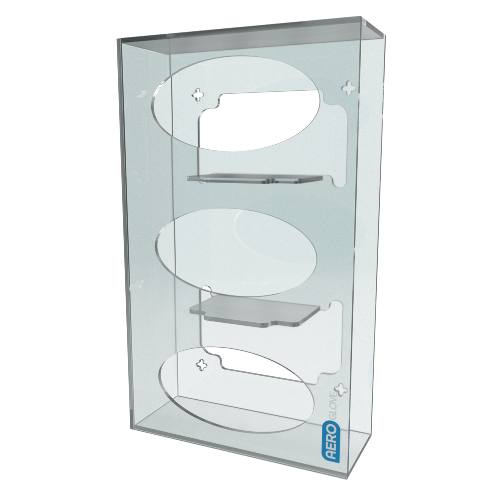 Acrylic Triple Glove Dispenser 7.2 × 21.1 × 36 cm