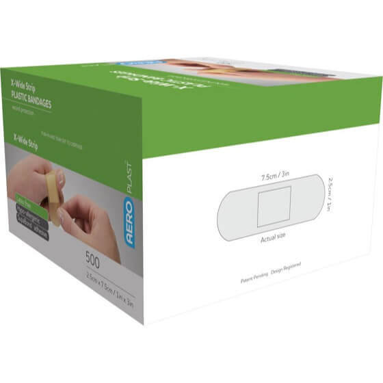 Plastic X-Wide Strip 7.5 x 2.5cm Box/500