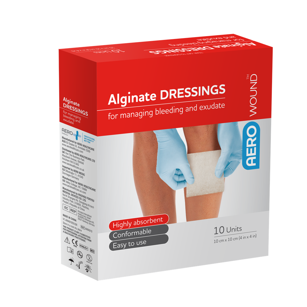 Absorbent Alginate Dressing 10 x 10cm 10/Pk