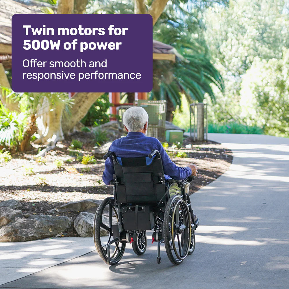 Folding Electric Wheelchair – 24" Wheels, Up to 130kg Load