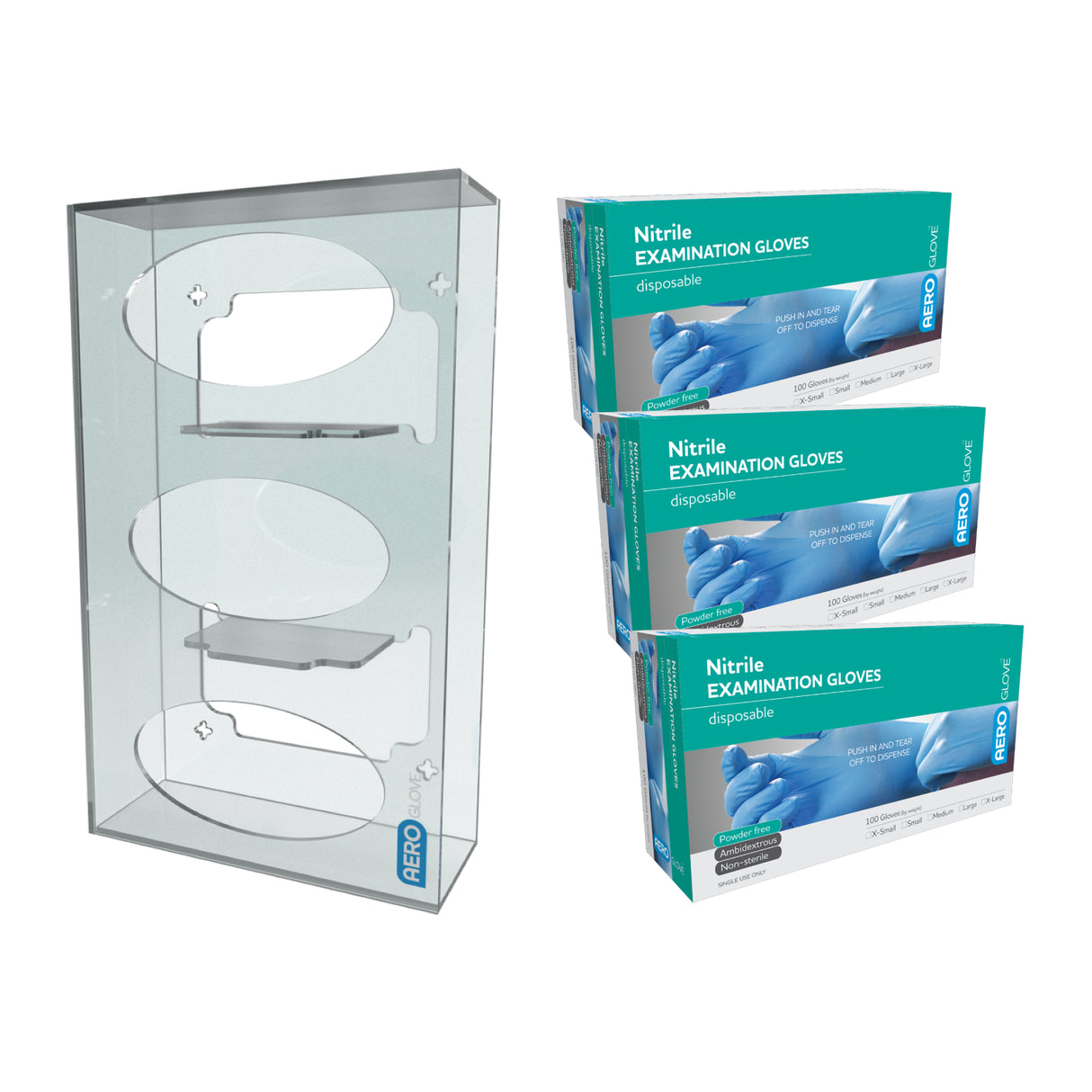 Acrylic Triple Glove Dispenser Starter Pack