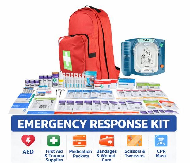 Emergency Response Kit with AED – Philips HeartStart HS1