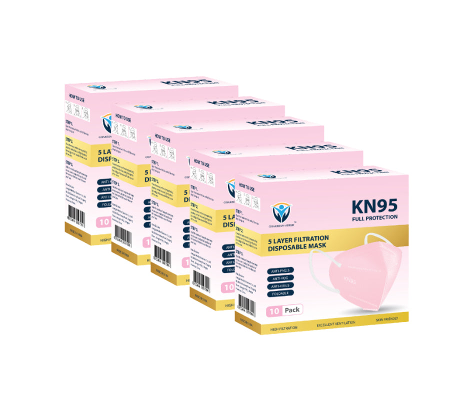 PINK KN95 Disposable Respirator Protective Masks 10 Pack