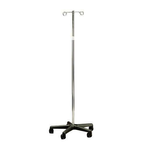 Intravenous IV Pole, 2 Prong Stainless Steel Head