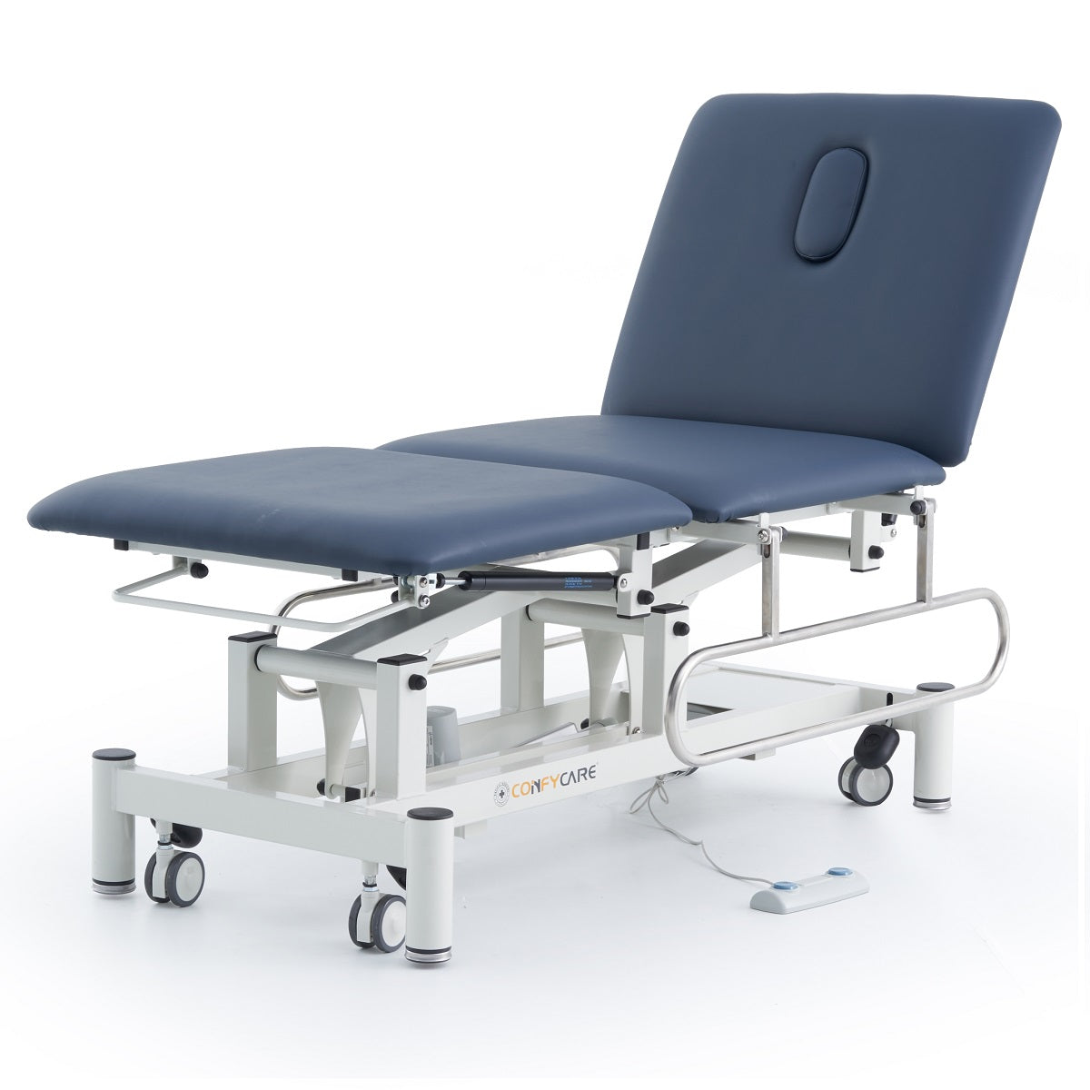 Electric Three-Section Medical Treatment Couch with Side Rails