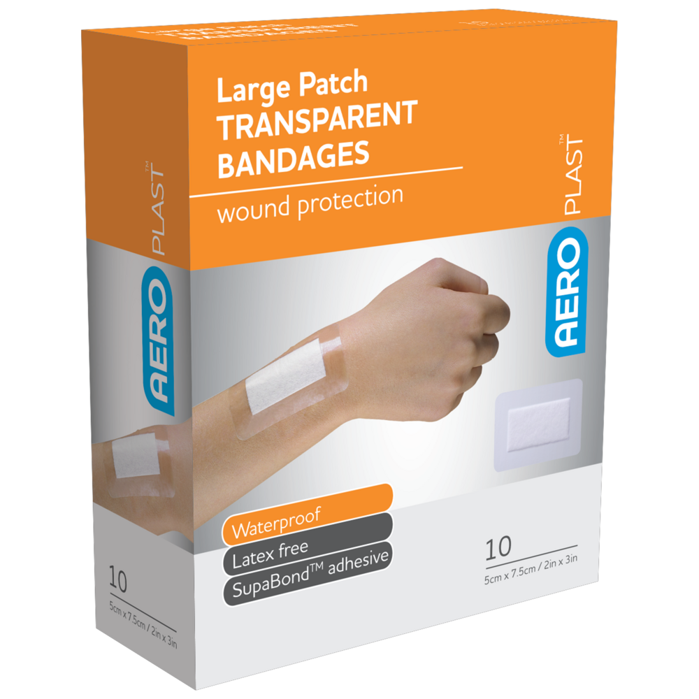 Transparent Large Patch 7.5 x 5cm Box/10 - 6 Boxes