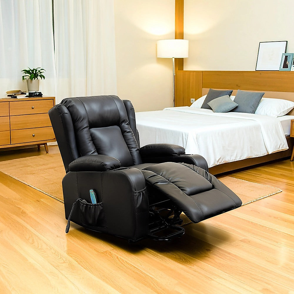 Palermo Electric Lift Recliner Chair - 150kg Black