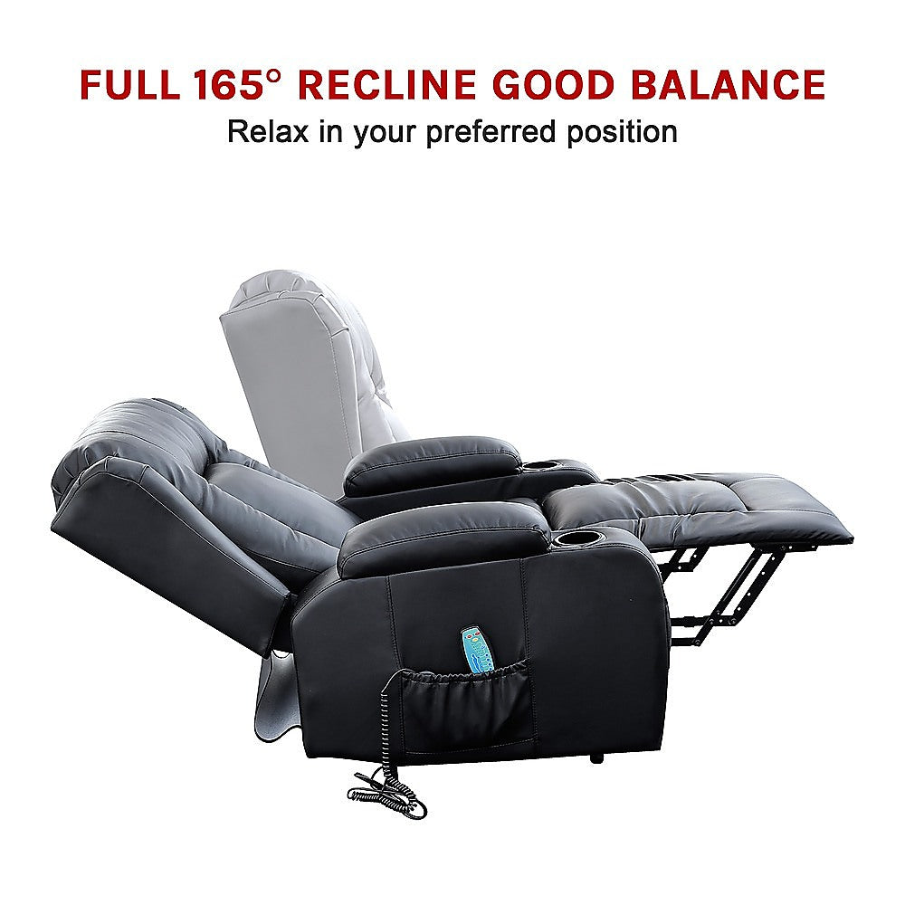Palermo Electric Lift Recliner Chair - 150kg Black
