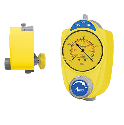 Amvex Suction Regulator - Intermittent Three Mode (0-300 mmhg) - Analogue with Bronze Filter