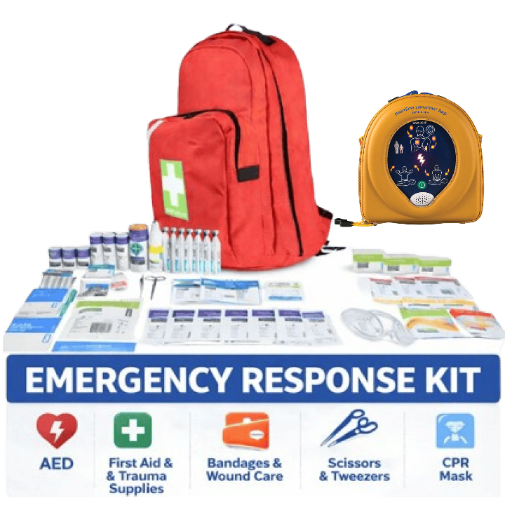 Emergency Response Kit with AED – HeartSine 500P Defibrillator – Semi Automatic