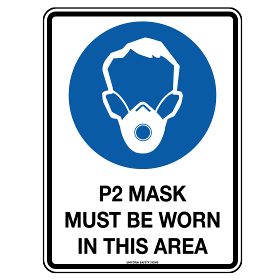 First Aid Signage - Poly P2 Mask Sign 30 x 22.5cm