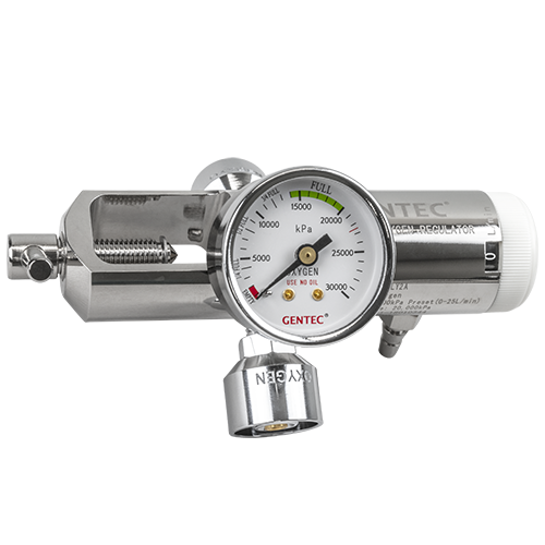 Regulator/Flowmeter - Medical Oxygen - 25 Lpm w 2 DISS - Gentec