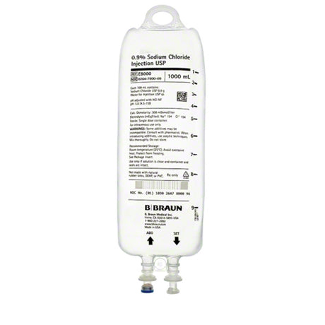 0.9% Sodium Chloride Injection IV bag USP - 1000 mL