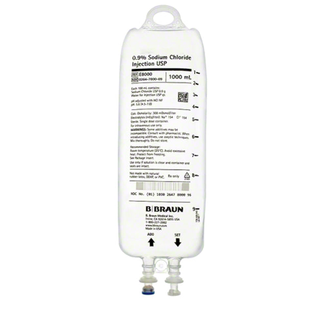 0.9% Sodium Chloride Injection IV bag USP - 1000 mL