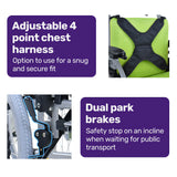 Kids Premium Paediatric Wheelchair Upto 75kg - Green