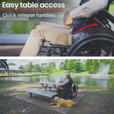 XL-Wide Quick-Folding Wheelchair 136kg Capacity - Black