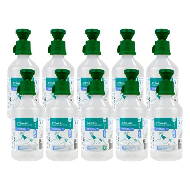 AEROWASH Eyewash Bottle 500mL 10/pk