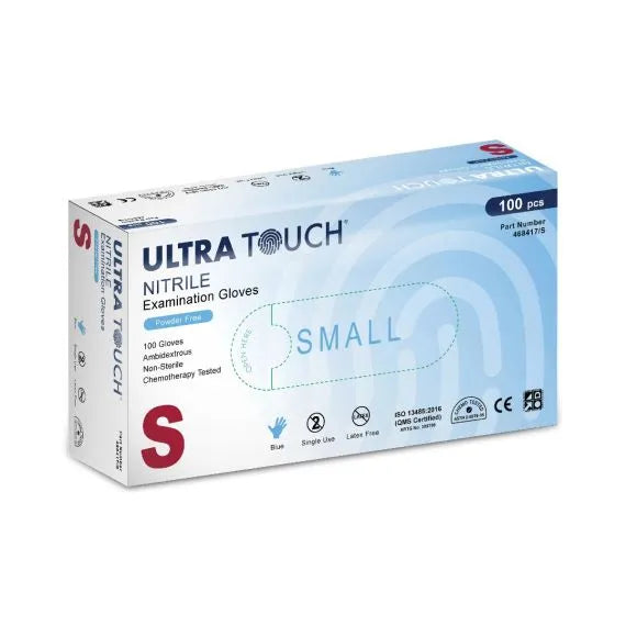 Ultra Touch Blue Nitrile Powder Free Gloves (10/Boxes)