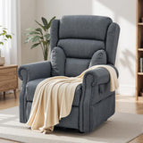Electric Power Lift Recliner Chair with Massage & Lumbar Heat (Fabric Grey)