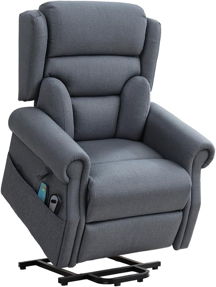 Electric Power Lift Recliner Chair with Massage & Lumbar Heat (Fabric Grey)