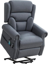 Electric Power Lift Recliner Chair with Massage & Lumbar Heat (Fabric Grey)