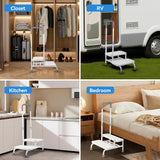 2-Step Stool with Handle for Elderly & Adults