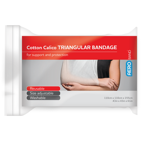 Cotton Calico Triangular Bandage 110 x 110 x 155cm Bag/10
