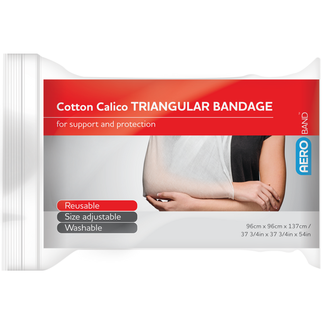 Cotton Calico Triangular Bandage 96 x 96 x 137cm Bag/10