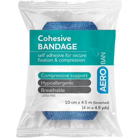 Blue Cohesive Bandages 10cm x 4.5M
