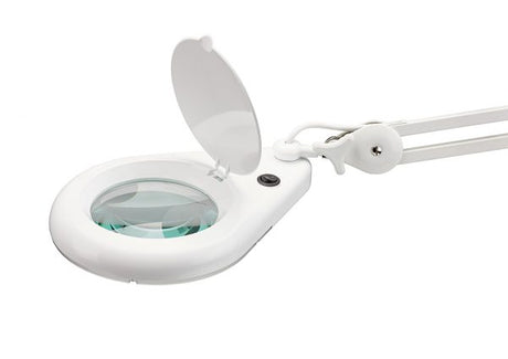 LED Magnifying Lamp with Table Clamp (12cm diameter, 115cm extension)