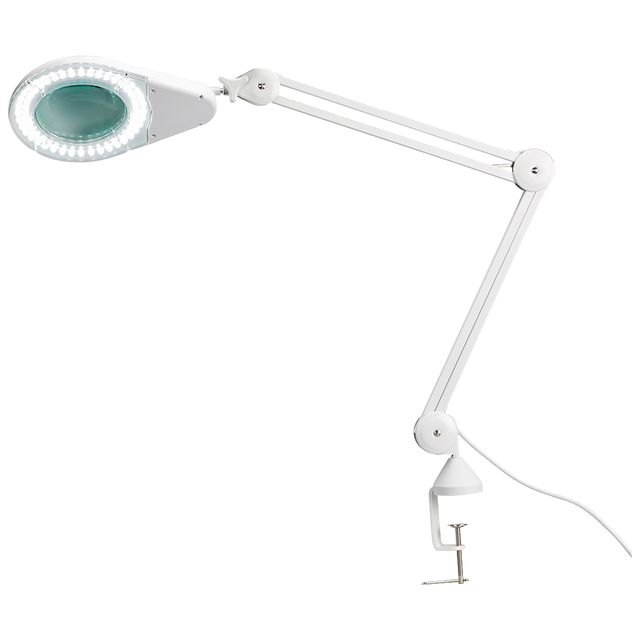 LED Magnifying Lamp with Table Clamp (12cm diameter, 115cm extension)