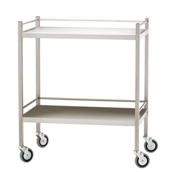 Large Stainless Steel Trolley with Rails 110 x 50 x 97cm