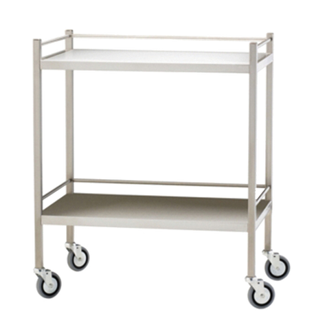 Large Stainless Steel Trolley with Rails 110 x 50 x 97cm