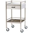 Medium Stainless Steel Trolley with Drawer 60 x 50 x 97cm