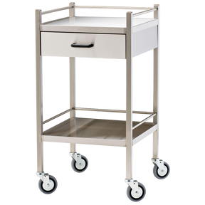 Medium Stainless Steel Trolley with Drawer 60 x 50 x 97cm