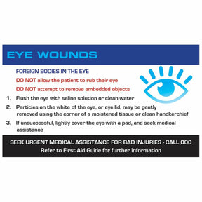 Eye Wound First Aid Card