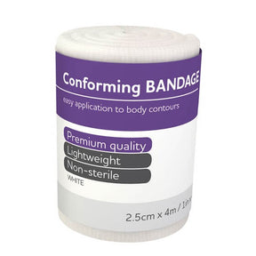 Conforming Bandage 2.5cm x 4M Wrap/12