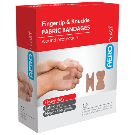 6x Premium Fabric Fingertip and Knuckle Dressings Box/12