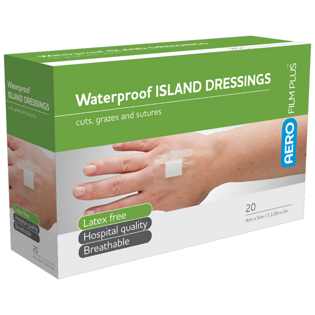 Waterproof Island Film Dressings 4cm x 5cm Box/20
