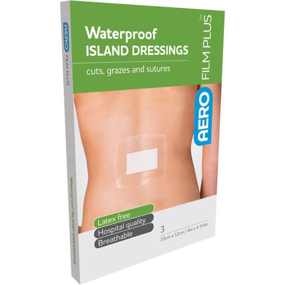 Waterproof Island Dressings 10 x 12cm Box/3