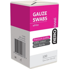 Non-Sterile White Gauze Swab 5 x 5cm Pack/100 (8PLY)