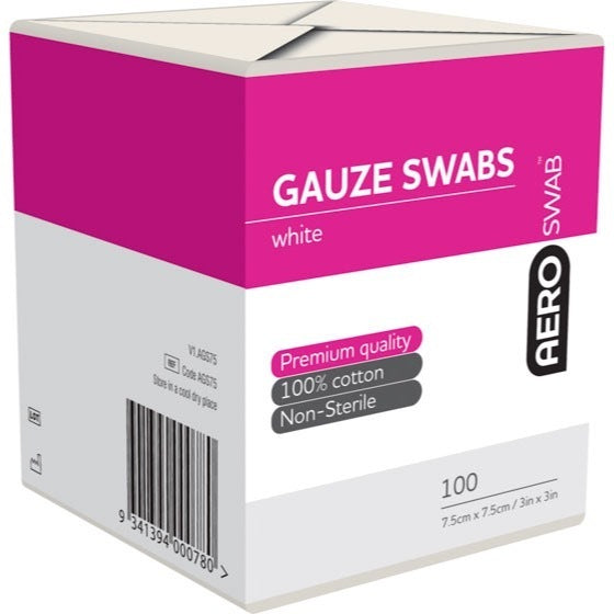 Non-Sterile White Gauze Swab 7.5 x 7.5cm 80/Pks (8PLY)