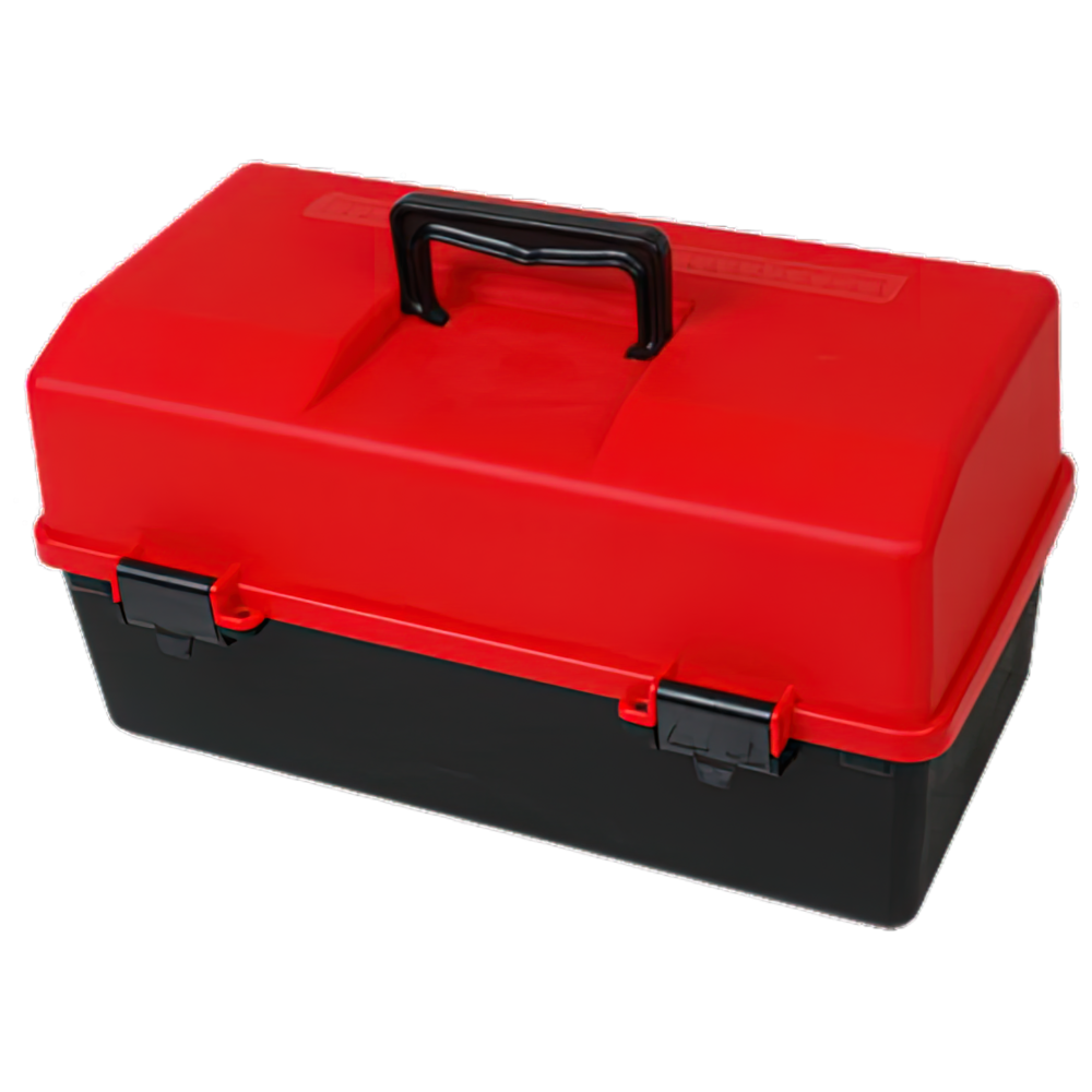 Red and Black Plastic First Aid Tacklebox with 6 Trays