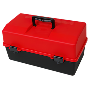 Red and Black Plastic First Aid Tacklebox with 6 Trays